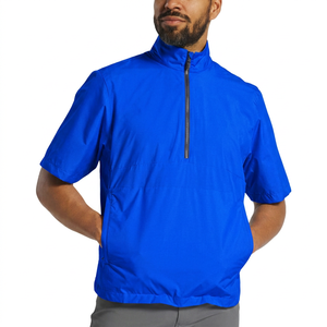 Camisa de Manga Corta con Cuello Alto y Cierre de Cremallera para Hombre, Color Azul Claro, con Logotipo Frontal, de Secado Rápido, Poliéster, Informal, para Primavera - Product Image 5