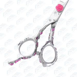 Super-Sharp <b>Blade</b> Hairdressing Shears with Rosebud/Pink-Stone Finish Stainless Steel <b>Barber</b> Hair Cutting Scissors - Product Image 6