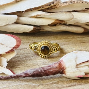Elegant Style Tiger Eye <b>Ring</b> Vintage Brass Spiral Design <b>Ring</b> <b>Statement</b> Gold Plated Tribal <b>Ring</b> Bedded Texture Wholesale <b>Ring</b> - Product Image 1
