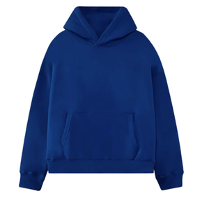 เสื้อฮู้ดดี้ผู้ชายสีน้ำเงินคุณภาพสูงแบบเทอร์มอลวาฟเฟิลทรงโอเวอร์ไซส์ถักนิตติ้งระบายอากาศได้ดี ขายส่ง MOQ ต่ำ - Product Image 4