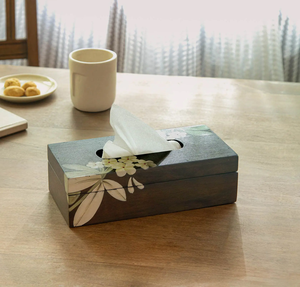 Boîte à mouchoirs en bois émaillée multicolore imprimée, pour la maison, le bureau, la voiture, cadeau, distributeur de serviettes tendance, accessoire de table - Product Image 4