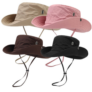 Chapeau de pêcheur à large bord avec cordon coupe-vent, style Boonie et bob, pour la pêche et le camping - Product Image 4