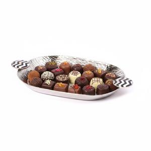 Plateau à chocolat en métal argenté poli de qualité supérieure, pour présentation de desserts, vente en gros pour événements et occasions spéciales, prix d'usine. - Product Image 6