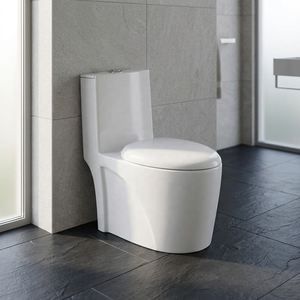 Inodoro de cerámica de una pieza Vistaar Luxury con sistema de descarga por arrastre para proyectos de baños en edificios comerciales - Product Image 2