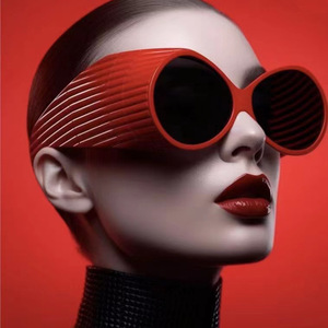 Customized <b>Oversized</b> Circular Funny <b>Sunglasses</b> Fashionable and Personalized Exaggerated Runway <b>Sunglasses</b> - Product Image 1