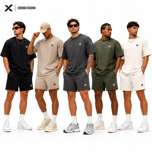X Sports City Men Matching <b>T</b>-<b>Shirt</b> & Shorts Set Streetwear & Athleisure Sets Causal 100% Cotton OEM/ODM Multiple Color Options - Product Image 2