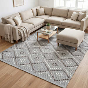 Alfombra de Área Rectangular de Algodón a Cuadros Rosa y Blanco 4x8, Tejido Plano, Lavable, para Comedor y Dormitorio, La Mejor Opción para el Hogar - Product Image 6