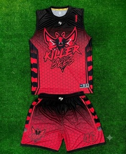 Nouvel ensemble de maillots de basket personnalisés par sublimation pour hommes, uniforme d'équipe respirant, kit de basket sans manches, vêtements de sport en gros - Product Image 2