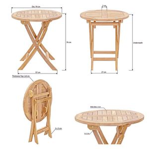 <b>Folding</b> <b>Dining</b> <b>Table</b> Made of High Quality Old Teak Wood Durable & Eco-Friendly Modern Minimalist Design Economical Price - Product Image 2