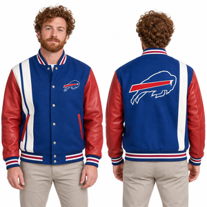 Blouson universitaire en gros, style décontracté, avec bordures contrastées et doublure douce, pour commandes groupées, vêtements de club, emballage direct usine, fabricant - Product Image 1