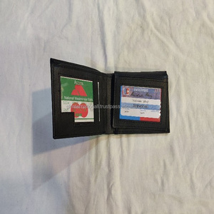 กระเป๋าสตางค์ผู้ชายแบบพับสองทบ,กระเป๋าเงินบุรุษแบบสั้นใส่โลโก้ได้ตามต้องการสำหรับใช้ในชีวิตประจำวันบล็อก RFID หนังแท้ - Product Image 3