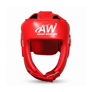 อุปกรณ์ป้องกันศีรษะสำหรับฝึกซ้อมมวย PU สีแดง ยี่ห้อ Askar Wear รุ่น Ind  แบบปรับแต่งได้ - Product Image 1