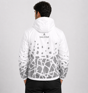 Custom Sublimation Windbreaker <b>Jacket</b> <b>Men</b> Lightweight Hooded Sports <b>Jacket</b> Waterproof Outdoor Running <b>White</b> <b>Jacket</b> Manufacturer - Product Image 3