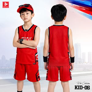 Ensemble Maillot de Basketball Luxe Tendance pour Enfants – Débardeur Col V en Polyester à Séchage Rapide – Tenue de Sport KID-06 Just Play - Product Image 5