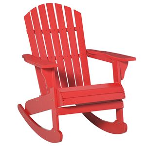 Sedia Adirondack Classica Rustica Rossa con Braccioli Ergonomici, Design in Legno a Doghe e Schienale a Ventaglio per Patio e Balconi - Product Image 1