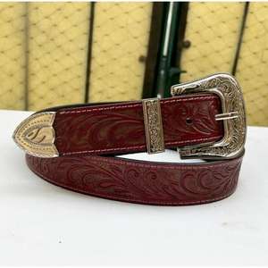 Cinturón con Hebilla de Latón Estilo Floral, Disponible en Stock, Cinturones de Cuero Genuino Hechos a Mano de la Mejor Calidad, Diseños OEM - Product Image 4