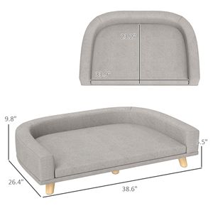 Divano Letto per Cani Grigio con Cuscino Rimovibile e Lavabile, Materiale in Schiuma Sostenibile per Cani e Gatti di Taglia Grande, Uso Invernale - Product Image 3