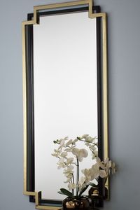Minimalistic oval <b>mirror</b> iron Rectangular <b>Framed</b> Wall <b>Mirror</b> Decorative <b>Gold</b> Finish for home hotel restaurant - Product Image 3