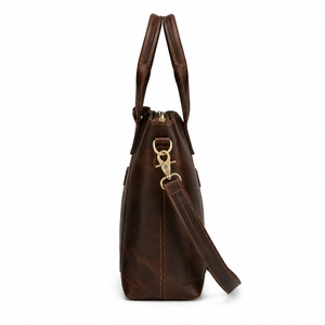 Vintage Genuine Leather Satchel Tote Bag Crossbody <b>Handbag</b> with Adjustable Strap for Women Daily Use - Product Image 2