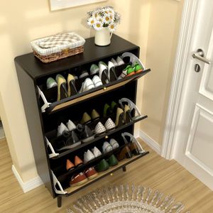 Mobiletto Portascarpe Moderno e Semplice in Metallo e MDF, Organizzatore per Casa, Soggiorno, Ingresso, Magazzino - Product Image 5