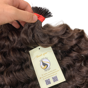 Extensiones de Cabello Humano Virgen Crudo con Microchip y Queratina I-Tip, Alineadas con la Cutícula, de la Mejor Calidad, al por Mayor, Directamente de Fábrica - Product Image 1