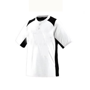 Maillot de baseball bleu marine pour homme avec accents blancs sur les manches et fermeture boutonnée, coupe classique, manches courtes, uniforme pour adultes - Product Image 4