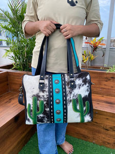 กระเป๋าหนังขนวัวสไตล์ตะวันตกใช้ได้หลากหลายทั้งชายและหญิงรุ่นใหม่ออกใหม่กระเป๋าดัฟเฟิลขนาดใหญ่ทำด้วยมือกระเป๋าถือแฟชั่นสำหรับเดินทาง - Product Image 2