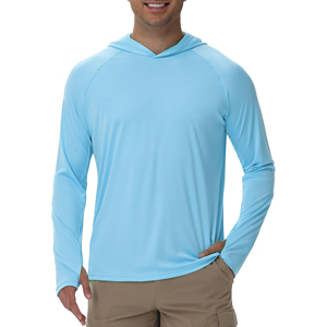 Men <b>Lightweight</b> UPF50+ UV Protection Embroidered Breathable Long Sleeve <b>Hoodie</b> for Outdoor Fishing Hiking Sports - Product Image 3