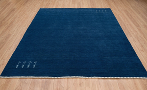 Alfombra Gabbeh de Lana Anudada a Mano, Color Azul Marino, Diseño Minimalista, para Sala de Estar, Dormitorio, Decoración del Hogar - Product Image 2