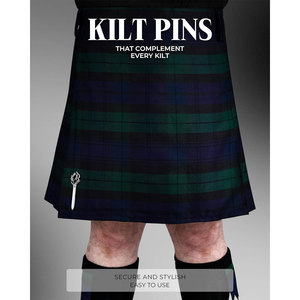 Épingle à kilt décorative traditionnelle en métal chromé antique, motif épée de thistle et peltre, qualité supérieure, pour tenue tartan, vente en gros usine 2026 - Product Image 3