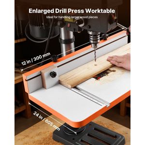Tavolo per Trapano a Colonna 24 x 12 Pollici con Blocco di Arresto Regolabile, Piano di Lavoro in MDF Altamente Compatibile con Scanalature a T - Product Image 2
