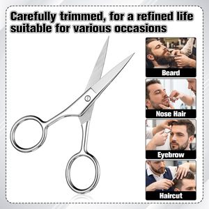 Tijeras de belleza para cejas rectas, para diestros, pequeñas, de acero inoxidable, afiladas, para recortar el vello de la nariz y bigote - Product Image 5
