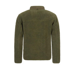 Veste d'hiver en polaire Sherpa à manches longues et fermeture éclair, couleur unie, coupe ample, style streetwear pour homme, vente en gros sur mesure - Product Image 5