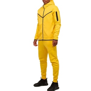 Custom Embroidery Logo Sportswear Fashion <b>60</b> <b>Cotton</b> <b>40</b> <b>Polyester</b> Blank Athletic Tech Fleece Sports Full Zip <b>Hoodies</b> for Men - Product Image 1