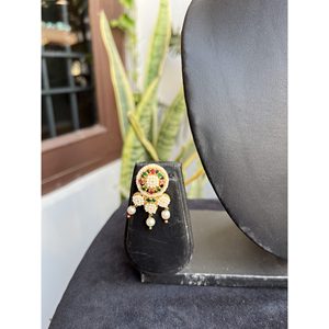 Ensemble de colliers en alliage rouge et vert pour femmes, bijoux de mariage indiens, qualité export. - Product Image 2