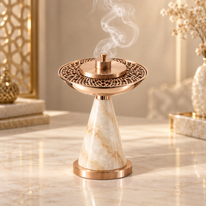 Quemador de Incienso de Piedra con Tapa de Metal Negro, Difusor de Aromaterapia para Decoración del Hogar, Uso en Primavera, Otoño y Todas las Estaciones - Product Image 2