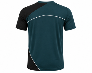 เสื้อยืดแขนสั้นผู้ชาย คอโอ ทรงสปอร์ต แห้งเร็ว ผ้าถักโพลีเอสเตอร์ ทรงปกติ ดีไซน์เรียบง่าย สีตัดต่อ - Product Image 5