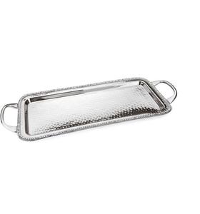 Super Quality Stainless Steel Serving Tray Hammered Design With Handle - Product Image 1