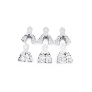 Plateau de détartrage dentaire en acier inoxydable, ensemble de 6 plateaux d'empreinte, instruments dentaires certifiés CE, qualité A+ Classe I - Product Image 2