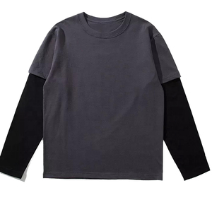 Oversized Thick Cotton t Shirts Men Custom logo Printed Vintage Washed Double Layer Short Sleeve T-Shirt - Product Image 1