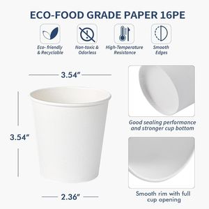 Confezione da 270 Bicchieri di Carta Monouso Bianchi per Caffè Caldo e Feste - Product Image 1