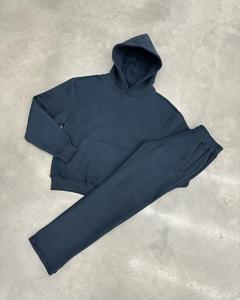 Winter Custom Logo Track Suits French Terry Hoodie Set Mens Blank Heavy Weight <b>Thick</b> <b>Fleece</b> Cotton Oversized Tracksuits for Men - Product Image 2