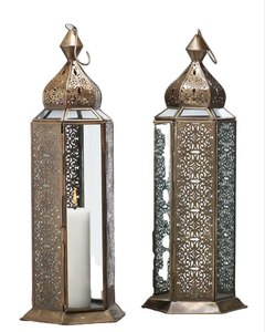 Farol Metálico Vintage Decorativo, Portavelas Colgante Resistente al Calor, Estilo Rústico Navideño, Decoración para Patio y Jardín, Personalizable - Product Image 1