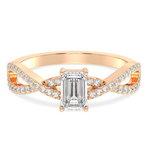 Bague de fiançailles REYES, design original, moissanite taille émeraude 0,5 carat, en argent sterling 925, bijoux de luxe exclusifs de créateur - Product Image 2