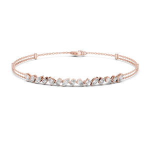 14k Rose <b>Gold</b> Round Lab-Grown Diamond Everyday Wear Bracelet for Women | New Grown - Product Image 1