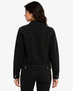 Chaqueta Vaquera Negra Personalizada para Mujer |   Chaqueta Vaquera Vintage Lavada al por Mayor |   Ropa de Moda de Marca Privada OEM - Product Image 5