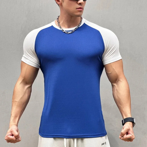 Camiseta de Manga Raglán para Hombre, Blanca y Negra, de Color Sólido, Secado Rápido, Corte Regular, Cuello Redondo, Deportiva, de Punto, Manga Corta, 100% Algodón - Product Image 6