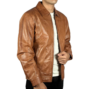 <b>High</b> Quality Customizable Design Latest Style Men <b>Leather</b> Jackets Long Sleeve Casual Winter Fashion Outerwear <b>Leather</b> Jackets - Product Image 6