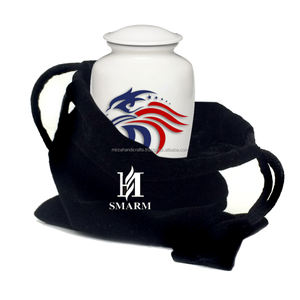 Eagle Design Moderne Blanc Brillant Mémorial Funéraire Américain Urne Crémation Cendres Humaines Fabriqué À La Main Écologique Sans Fumée 200 - Product Image 2