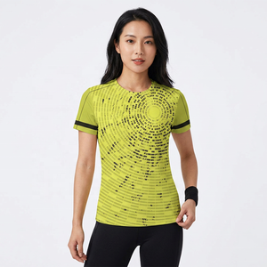 Men's Yellow <b>Geometric</b> Pattern Sublimation T-<b>Shirt</b> O-Neck Short Sleeve Quick Dry Sporty Jersey Regular Fit - Product Image 5